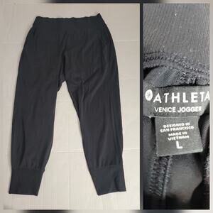 Athleta venice Jogger Womens SZ Large High Rise Black Pull On Pockets 597888-00